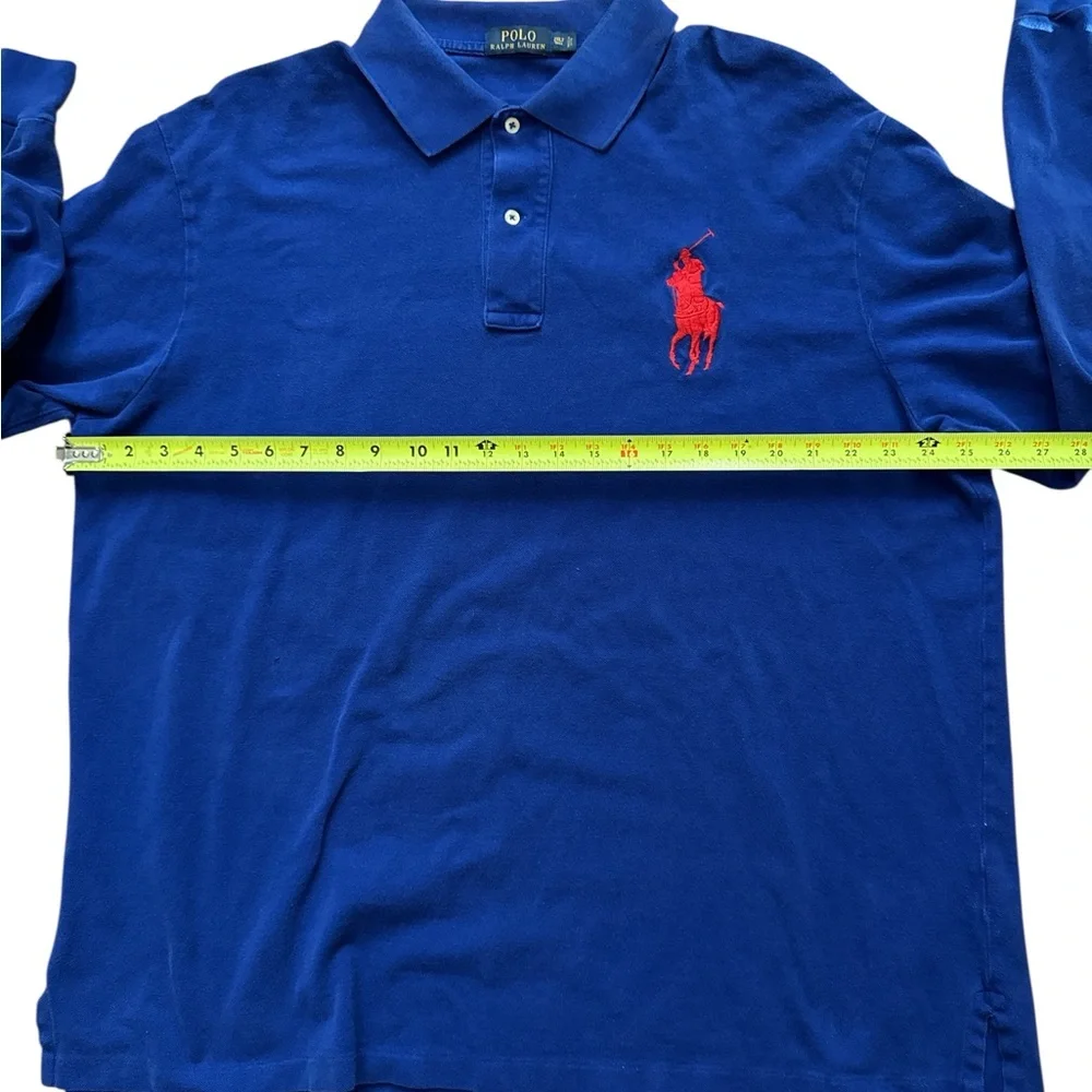 Polo Ralph Lauren Men’s Long Sleeve Polo Shirt Size 2XLT Tall Blue Big Pony Logo
